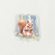 Eichhörnchen, Miniatur, Kunstdruck nach handgemaltem Aquarell