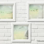 Kraniche, Set Kollektion Wandbilder im Landhausstil, Shabby Chic als Kunstdruck kaufen