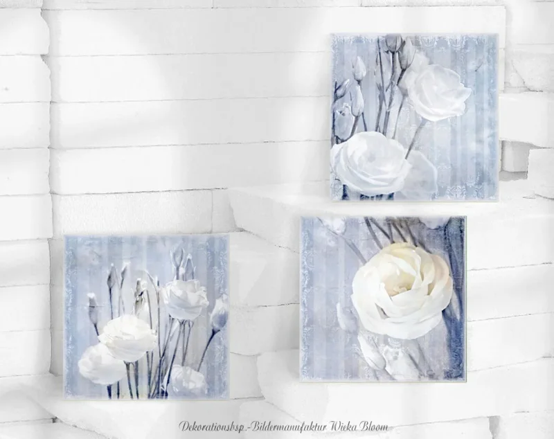 Lisianthus, Kollektion, Wandbilder - Blumen im nostalgischen Landhausstil  als Holzdruck