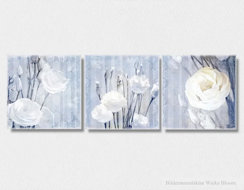 Lisianthus, Kollektion, Wandbilder - Blumen im nostalgischen Landhausstil  als Leinwanddruck