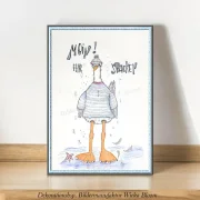MOIN! IHR SPACKEN! Maritimes Wandbild Poster - Möwe mit humorvollem Spruch kaufen