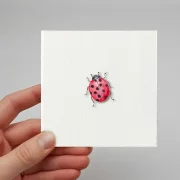 Marienkäfer, Miniatur, Kunstdruck nach handgemaltem Aquarell