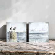 Meerweh, Möwenduo 2er Set Wandbilder im Shabby Landhausstil