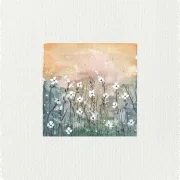 Miniatur, Kunstdruck, Wandbild Aquarell-Blumenwiese 03