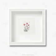 Wandbild Kunstdruck nach handgemaltem Aquarell, rote Mohnblumen als Miniatur auf Büttenpapier