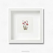 Miniatur Kunstdruck, Aquarell, Wandbild Rote Mohnblumen 02