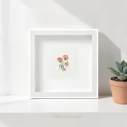 Mohnblumen in Rot, Wandbild, Miniatur Aquarell Kunstdruck auf Büttenpapier
