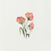 Mohnblumen in Rot, Wandbild, Miniatur Aquarell Kunstdruck auf Büttenpapier