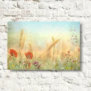 Am Feldrand, Blumenwiese, Wandbild im Shabby-Chic, Landhausstil
