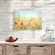 Am Feldrand, Blumenwiese, Wandbild im Shabby-Chic, Landhausstil