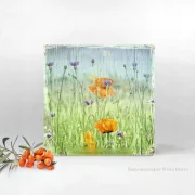 Mohnblumen, Wandbild im Vintage Style, Shabby Chic, Landhausstil