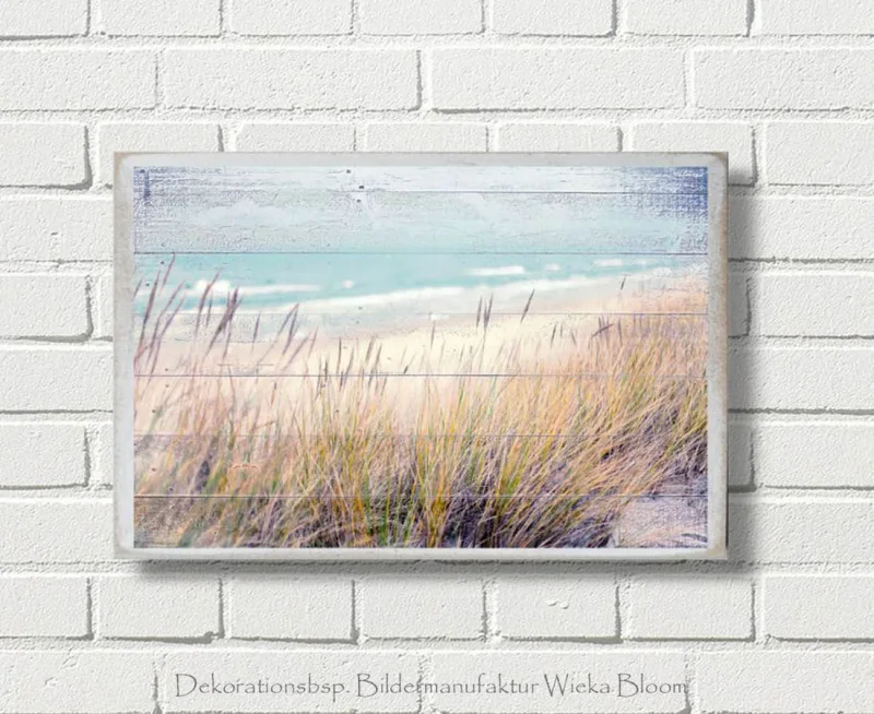 Ostsee Strand - Maritimes Wandbild im Shabby-Chic Landhausstil