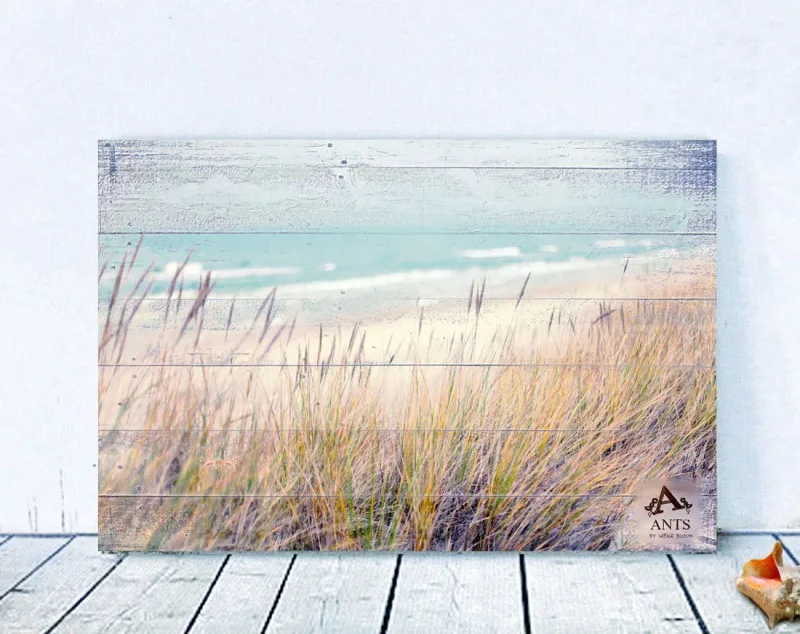Ostsee Strand - Maritimes Wandbild im Shabby-Chic Landhausstil