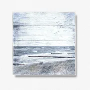Küstenansicht Ostsee Darß - Maritimes Wandbild im Shabby Chic, Landhausstil als Leinwanddruck