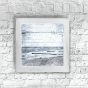 Küstenansicht Ostsee Darß - Maritimes Wandbild im Shabby Chic, Landhausstil als Kunstdruck gerahmt