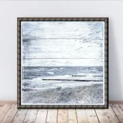 Küstenansicht Ostsee Darß - Maritimes Wandbild im Shabby Chic, Landhausstil gerahmt