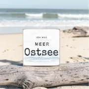 Meer Ostsee, maritimer Holzblock im Shabby Chic