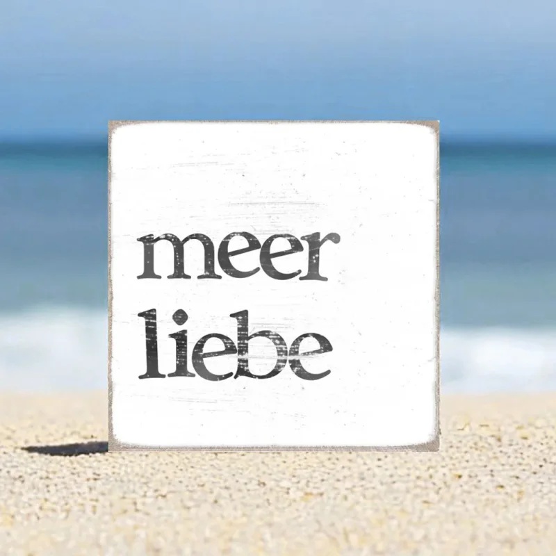 Ostsee, maritimer Holzblock im Shabby Chic