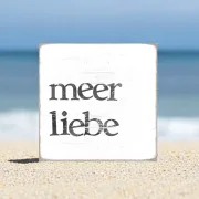 Ostsee, maritimer Holzblock im Shabby Chic