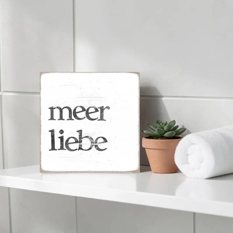 Ostsee, Maritimer Holzblock, Mini Holzschild mit Spruch