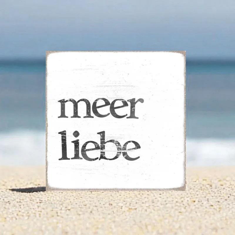 Ostsee, Maritimer Holzblock, Mini Holzschild mit Spruch