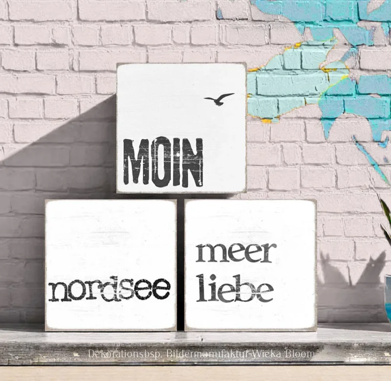 Ostsee, Maritimer Holzblock, Mini Holzschild mit Spruch