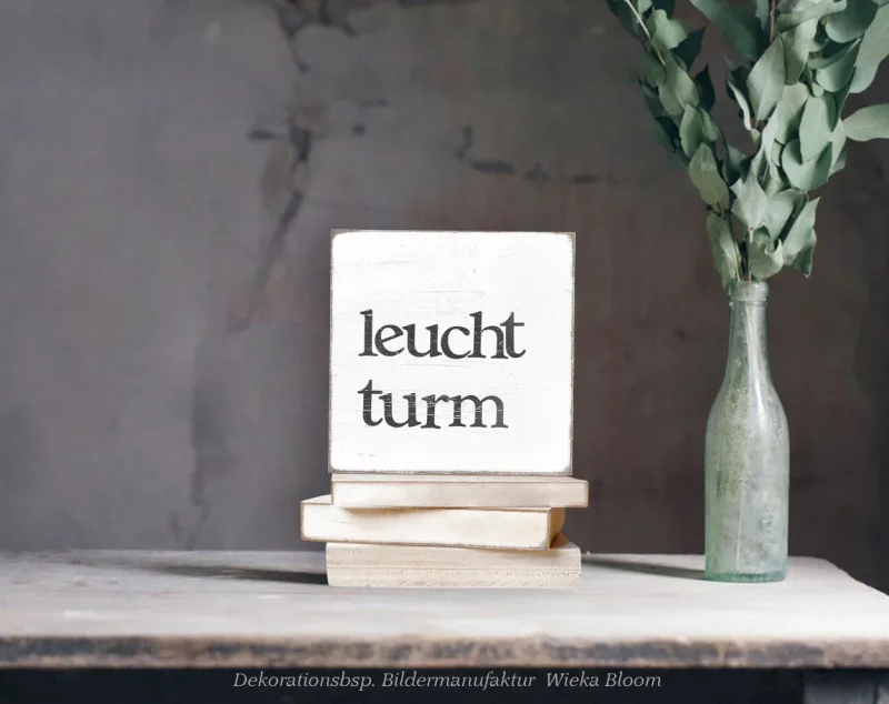 Holzblock, Holzschild mit Maritimen Motiv, Spruch, Leuchtturm