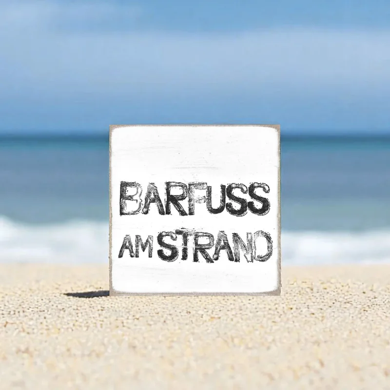 Ostsee, maritimer Holzblock im Shabby Chic