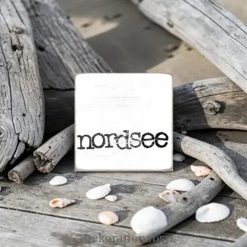 Nordsee, Maritimes Holzschild, Mini Holzblock mit Spruch