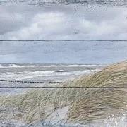 Dünen & Meer - Maritimes Wandbild im Shabby-Chic Landhausstil