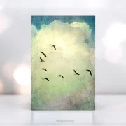 Kraniche, Wandbild im Shabby-Chic, Landhausstil, Vintage Style