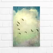 Kraniche, Leinwandbild im Shabby-Chic, Landhausstil, Vintage Style