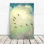 Kraniche, Wandbild im Shabby-Chic, Landhausstil, Vintage Style