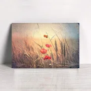 Mohnblumen, Wandbild im Shabby-Chic, Landhausstil