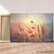 Mohnblumen, Wandbild im Shabby-Chic, Landhausstil