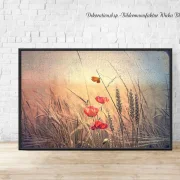 Mohnblumen, Wandbild im Shabby-Chic, Landhausstil