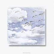 Möwen, Maritimes Wandbild im Shabby Chic, Landhausstil, Leinwandbild