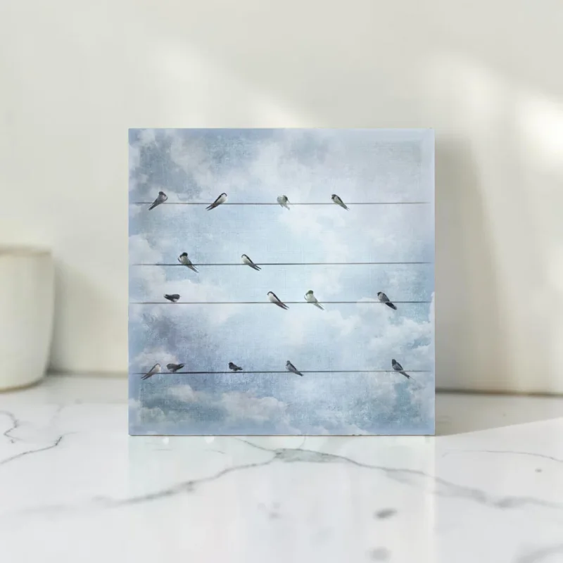 Wandbild Schwalben, Vögel im Shabby Chic Landhausstil