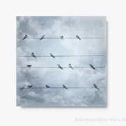 Wandbild Schwalben, Vögel im Shabby Chic Landhausstil