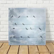Wandbild Schwalben, Vögel im Shabby Chic Landhausstil