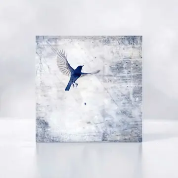 Kleiner Vogel, minimalistisches Wandbild im Shabby Landhausstil