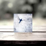 Holzblock - minimalistisches wandbild kleiner Vogel im Shabby Chic Landhausstil