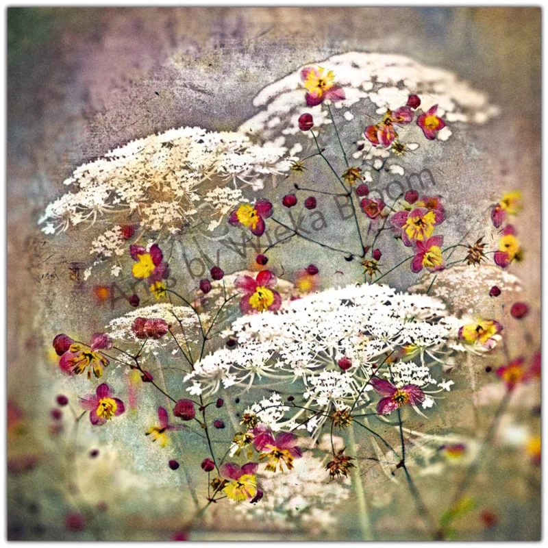 Blumenbild, Carota, Karotten Blüten, Wandbild im Shabby Chic, Landhausstil kaufen