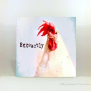 Eggsactly - Huhn, Wandbild mit humorvollem Spruch im Landhausstil günstig kaufen