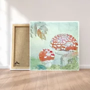 Fliegenpilze, Wandbild Waldfrüchte im Vintage Style, Landhausstil  als Leinwandbild