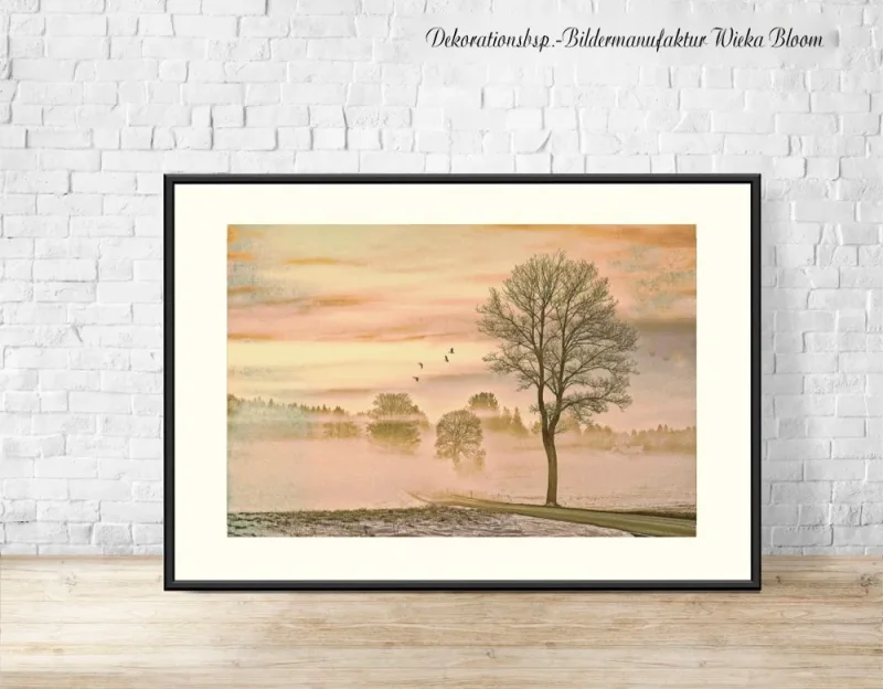 Wandbild landschaft im Nebel im Shabby Chic, Landhausstil günstig kaufen