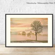 Wandbild landschaft im Nebel im Shabby Chic, Landhausstil günstig kaufen