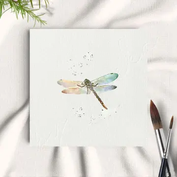 Libelle, Miniatur Kunstdruck, Wandbild minimalistisch