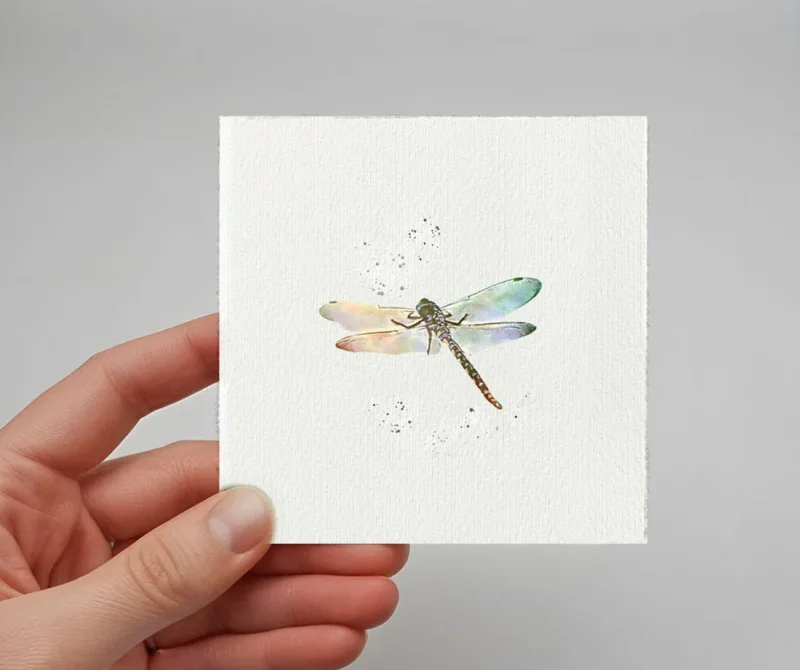 Libelle, Miniatur Kunstdruck, Wandbild minimalistisch