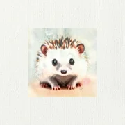 Miniatur,Igel,  Miniatur, Minibild, Kunstdruck nach handgemaltem Aquarell